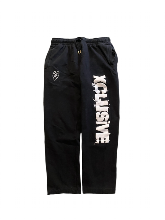 Open cuff black sweatpants