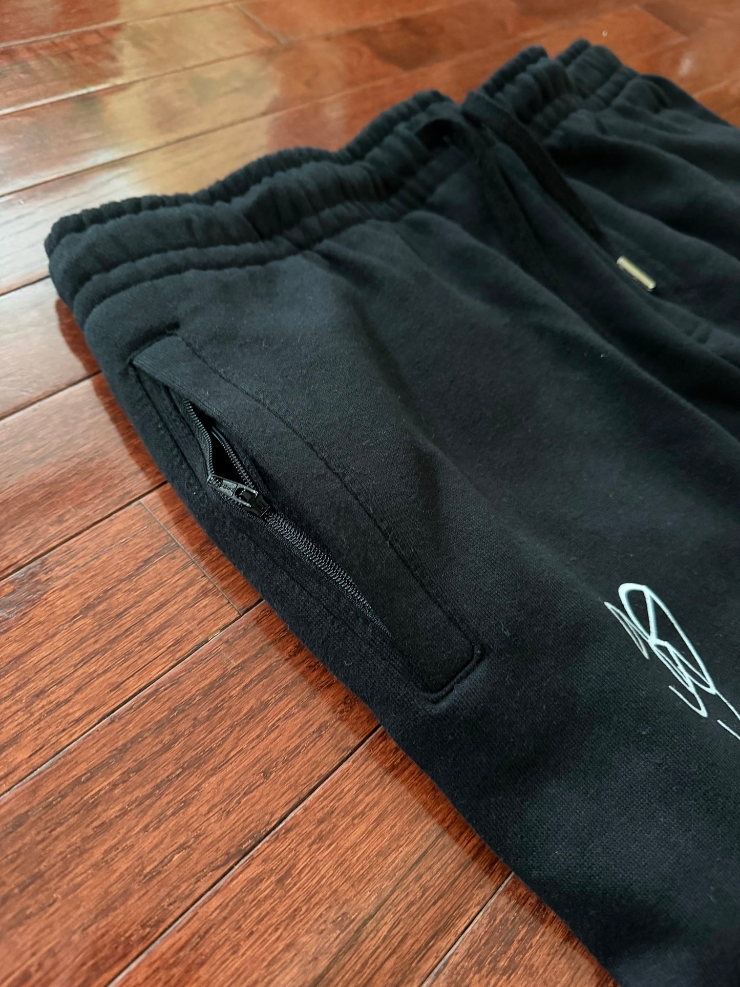 Black straight leg capris