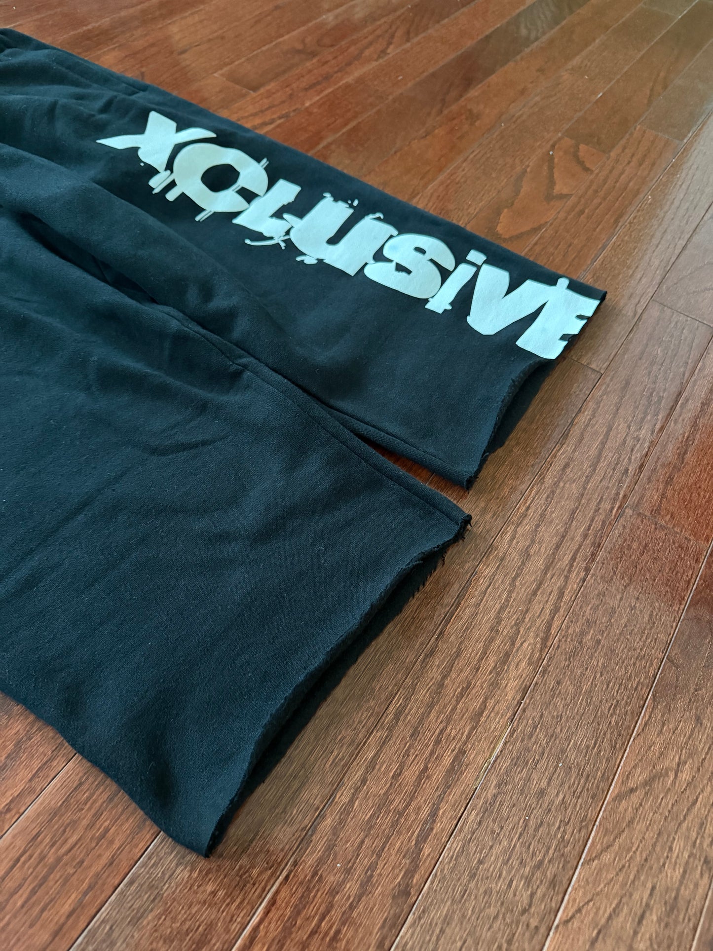 Black straight leg capris