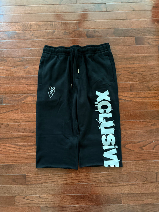Black straight leg capris