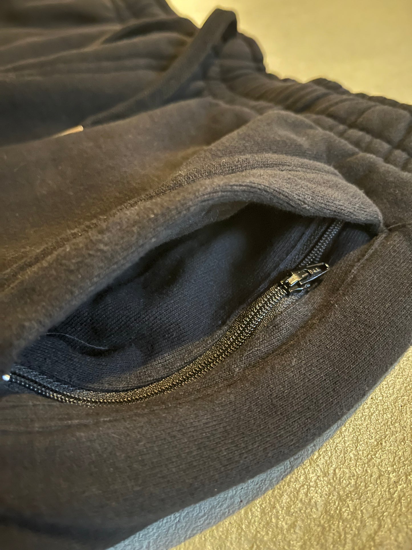 Open cuff black sweatpants
